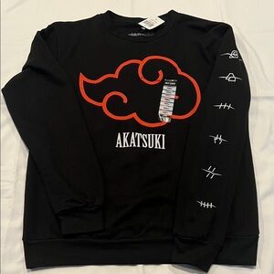 Hot Topic Akatsuki Black and Red Crewneck Sweater